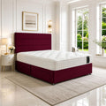 5ft King Size Divan Bed Set with Orthopaedic Mattress, 2 Storage Drawers and 26-Inch Headboard, Mulberry
