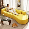 315cm Modular Boneless Corner Sofa in Yellow Chenille with Memory Foam Cushions and No Assembly Required